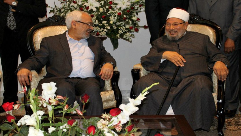 مع الشيخ راشد الغنوشي خلال زيارة لتونس 